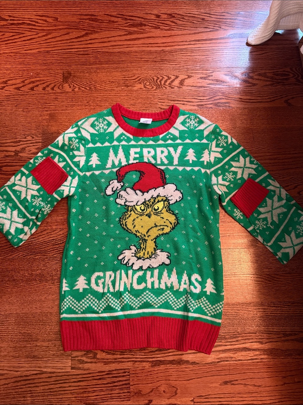 Dr. Seuss Red and Green Grinch Knit Sweater
